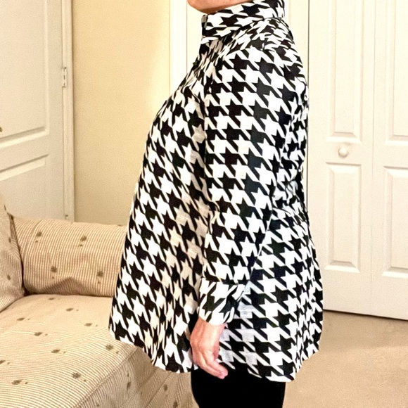 NEW ala Bala Houndstooth Pleated Shacket – Statement Button-Down Blazer (XL) - Picture 5 of 17
